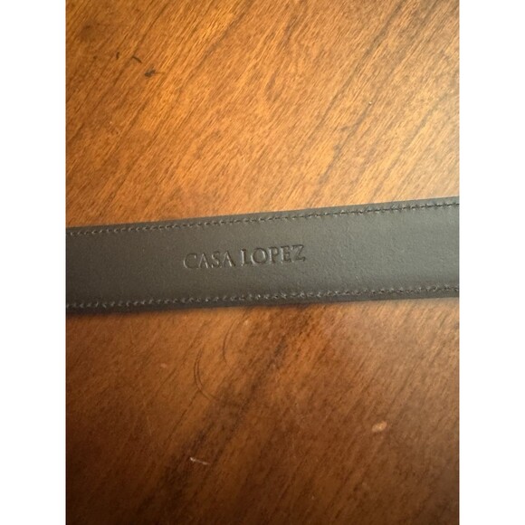 Class Lopez Belt Black Mens Sz 46 Leather Silver Buckle 1 3/8" - Picture 6 of 10